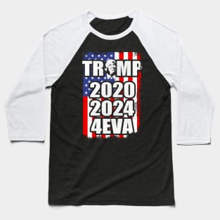 Trump 2020 2024 Forever - Grunge American Flag Baseball T-Shirt